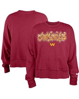 KTZ Girl's Washington Commanders Flip Sequin Sweatshirt - Red