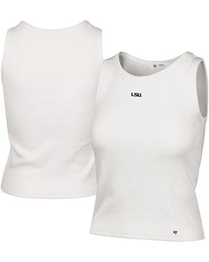 '47 Lsu Tigers Micro Logo Ribbed Cropped Tank Top - White