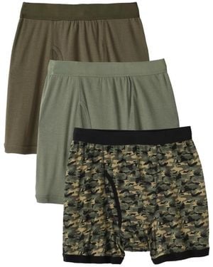 Kingsize Big & Tall Cotton Boxer Briefs 3-pack - Green