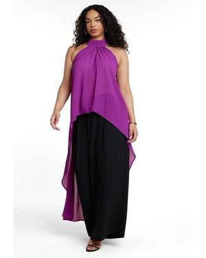 Eloquii High-low Halter Top - Pink