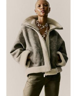 Desigual Double-faced Jacket - Natural