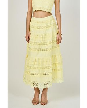 Endless Rose Laced Midi Skirt - Yellow