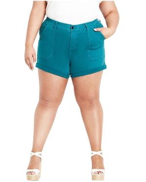 City Chic Plus Size Holiday Denim Short - Blue