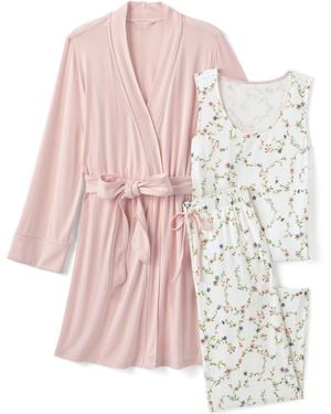 Lands' End Cooling 3 Piece Pajama Set - Pink