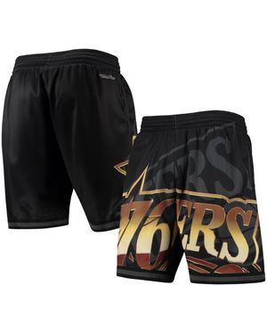 Mitchell & Ness Philadelphia 76ers Big Face 4.0 Fashion Shorts - Black