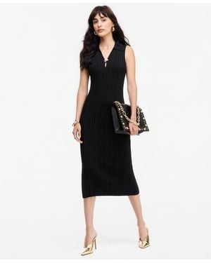 INC International Concepts Ribbed-knit Body-con Sleeveless Sweater Dress - Black