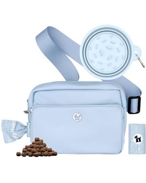 Puppington 3-in-1 Dog Walk Bag & Travel Bowl - Blue