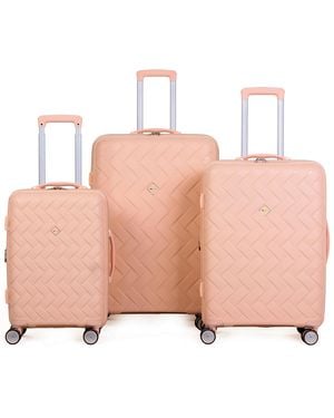 Solite Delaney 3-piece Expandable Spinner luggage Set - Pink