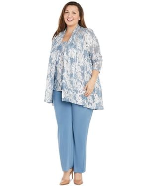 R & M Richards Plus Size 3-pc. Embellished Jacket - Blue
