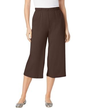 Woman Within Plus Size 7-day Knit Culotte - Brown
