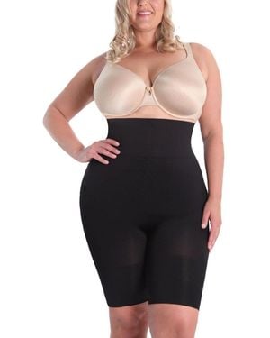Memoi Plus Size High-waisted Seamless Firming Thigh Shaper - Black
