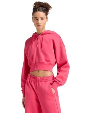 adidas Essentials Contemporary Fleece Full-zip Hooded Jacket - Pink