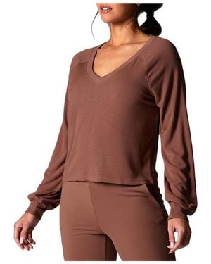 Tavi Rib Long Sleeve - Brown
