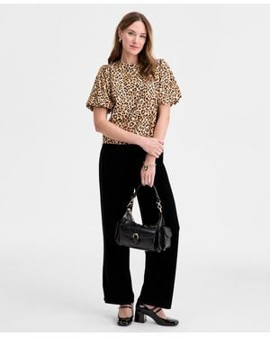 On 34th Velveteen Wide-leg Pants - Black