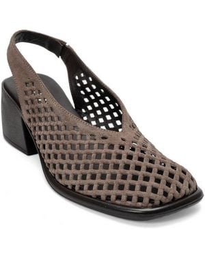 Forever & Always Shoes Forever And Always Shoes Monvera Block Heel Leather Slingback Sandal - Brown