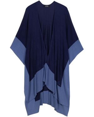 Ralph Lauren Tissue Weight Ruana Wrap - Blue