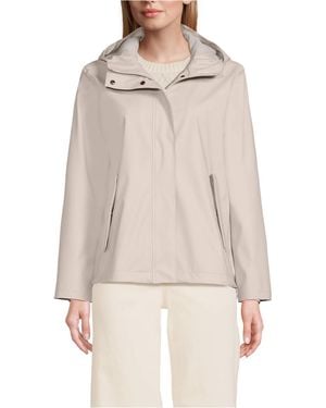 Lands' End Squall Waterproof Rain Slicker Jacket - Natural
