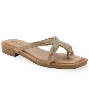Style & Co. Alanaa Starfish Beaded Flat Sandals - White