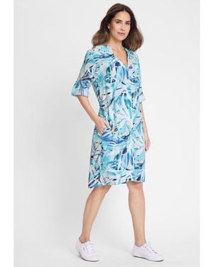Olsen Printed Tunic Dress - Blue