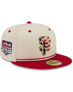 KTZ Cream/red San Francisco Giants Usa 250 Fourth Of July 59fifty Fitted Hat