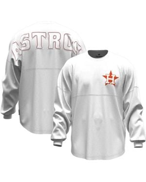Fanatics Houston Astros Baseball Stitch Spirit Jersey Long Sleeve T-shirt - White