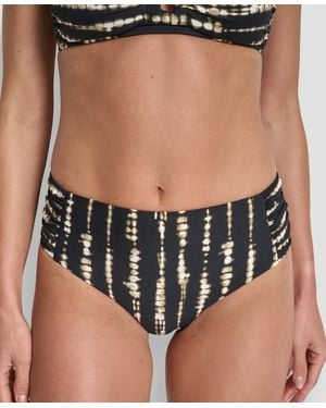 DKNY High-waist Side-shirred Bikini Bottoms - Black