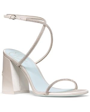 Kate Spade Say I Do Satin Block Heeled Sandals - Metallic
