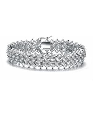 Genevive Jewelry Elegant Sterling Silver Bracelet Adorned - Gray