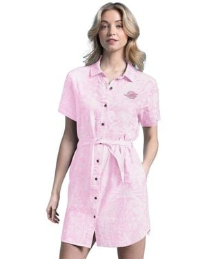 Margaritaville Miami Dolphins Palm Linen Dress - Pink