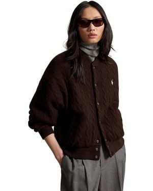 Polo Ralph Lauren Cable-knit Logo Button Jacket - Black