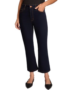 Jones New York Petite High Rise Kick Flare Cropped Jeans - Blue