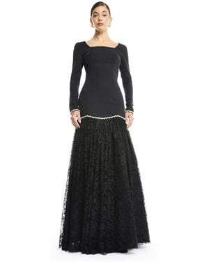 Amiri Two-tone Lace Gown - Black