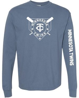 Soft As A Grape Minnesota Twins Pigment Dye Long Sleeve T-shirt - Blue