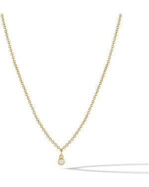 Vincero White Sapphire Necklace – 14k Plated Stainless Steel - Metallic