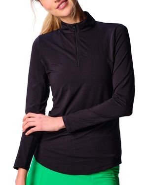 G Lifestyle Clothing Long Sleeve Miock Neck Top White Xsmall - Black