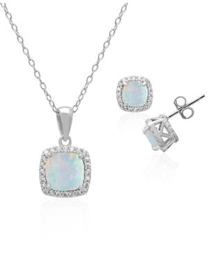 Macy's 2-piece Set Lab Grown White (2 Ct. T.w. - Metallic