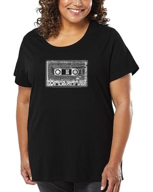 LA Pop Art Plus Size The 80's Word Art T-shirt - Black