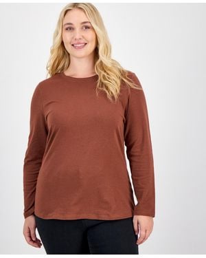 Aveto Plus Size Crewneck Top - Red