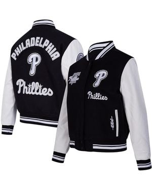 Pro Standard Philadelphia Phillies Rib Wool Full-zip Varsity Jacket - Black