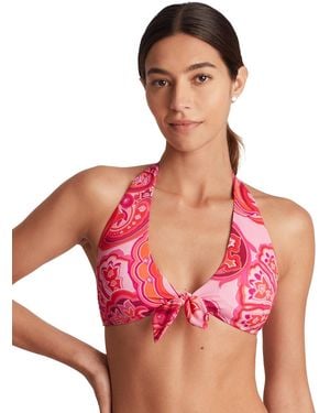 Ralph Lauren Printed Tie-front V-neck Bikini Top - Pink
