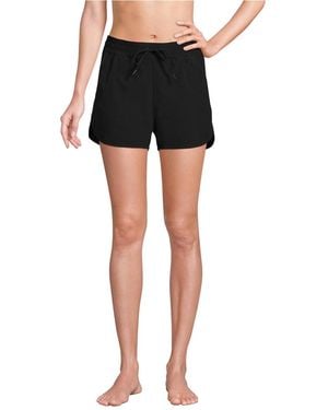 Lands' End 3" Packable Cover-up Swim Shorts - Black
