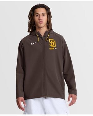 Nike San Diego Padres Authentic Collection Raglan Therma-fit Full-zip Hooded Jacket - Brown