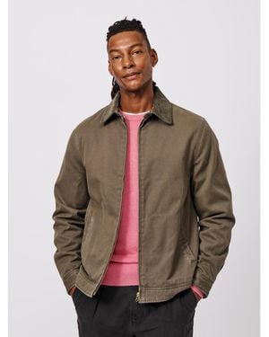 aubi Newland Canvas Harrington Utility Jacket - Brown