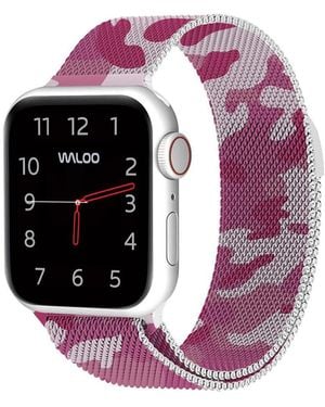Waloo Camo Magnetic Mesh Replacement Band For Apple Watch - Pink