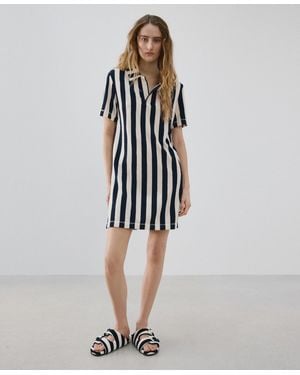 Mango Striped Terry Cotton Nightgown - White