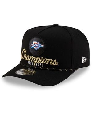 KTZ Oklahoma City Thunder 2025 Nba Finals Champions Locker Room A-frame 9fifty Snapback Hat - Black