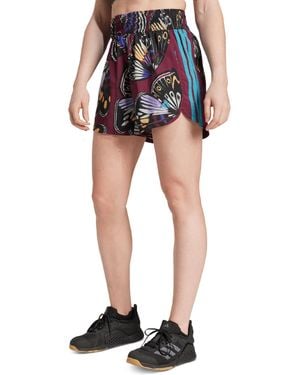 adidas X Farm Printed 3-stripe Pacer Shorts - Blue