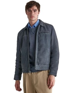 Wilsons Leather Suede Zip-front Jacket - Blue