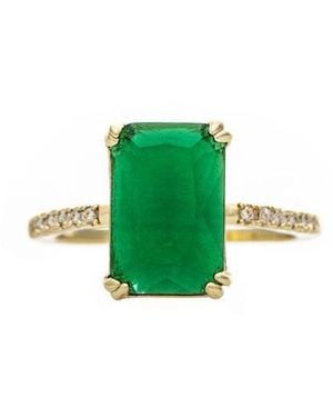 Rivka Friedman Kelly Green Cz Solitaire Ring - Black
