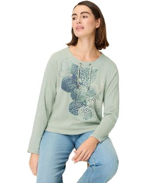 Olsen Placement Print Jersey Top - Blue